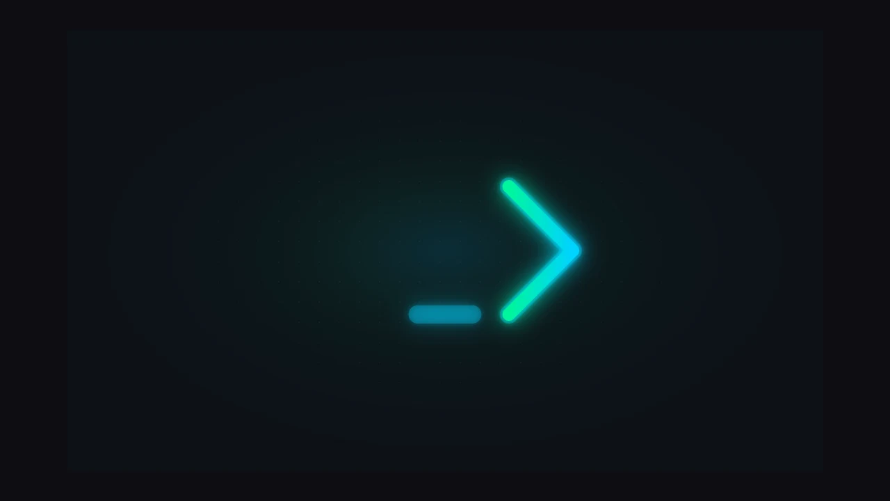 Glowing terminal arrow animation